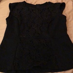 Black with hit of gold peplum top size L